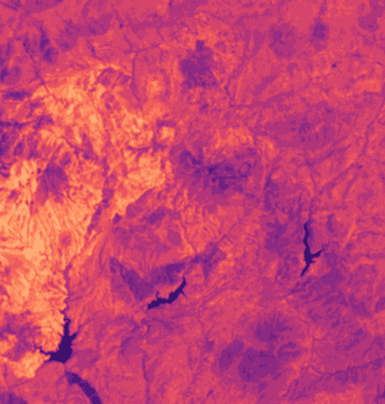 Thermal view of the La Mierla wildfire